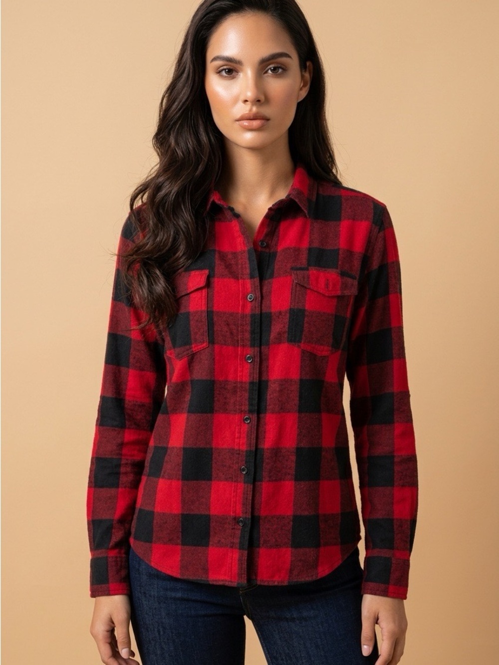 2301 - burnside Red & Black Buffalo Plaid Button-Down Shirt